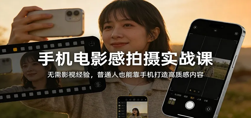 手机电影感拍摄实战课：无需影视经验，普通人也能靠手机打造高质感内容-一支黑兰州