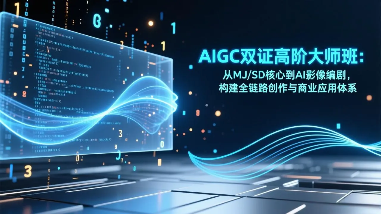 AIGC双证高阶大师班：从MJ/SD核心到AI影像编剧，构建全链路创作与商业应用体系-一支黑兰州