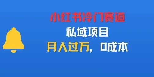 小红书冷门赛道，私域项目，月入过1W，0成本-一支黑兰州