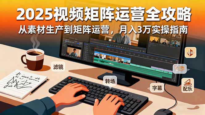 2025短视频矩阵运营全攻略：从素材生产到矩阵运营，月入3万实操指南-一支黑兰州