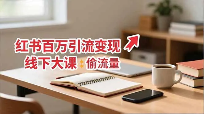 小红书百万引流变现-11月线下大课：分享从0到百万引流路径，手把手教偷流量、拿结果-一支黑兰州