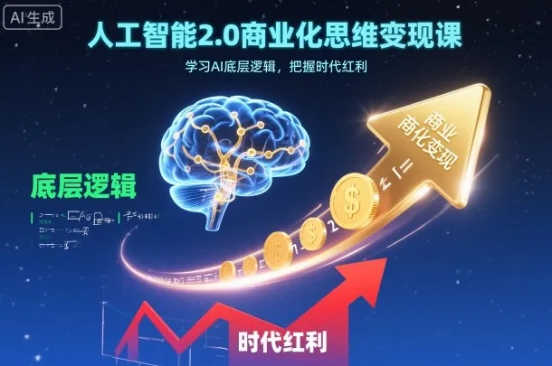 人工智能2.0商业化思维变现课，学习AI底层逻辑，把握时代红利-一支黑兰州