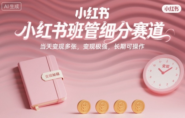 小红书班管细分赛道，当天变现多张，变现极强，长期可操作-一支黑兰州