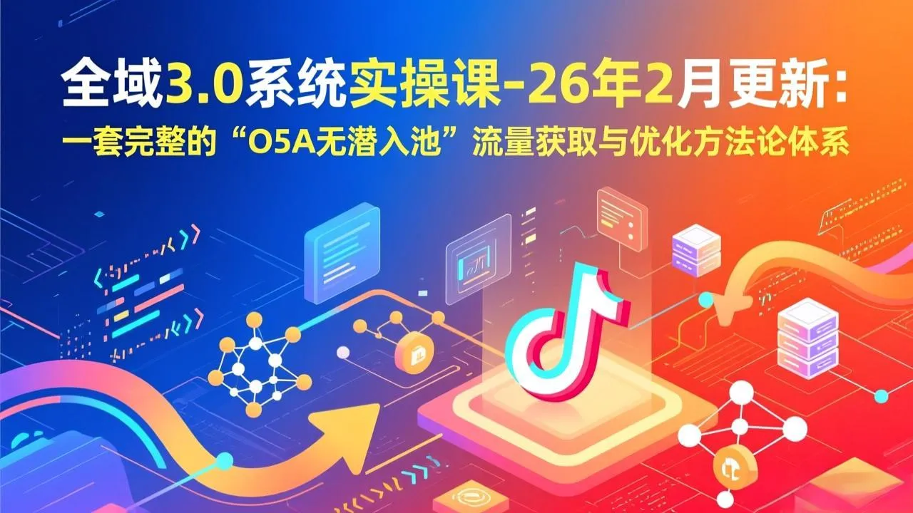 全域3.0系统实操课-26年2月更新：一套完整的“O5A无潜入池”流量获取与优化方法论体系-一支黑兰州