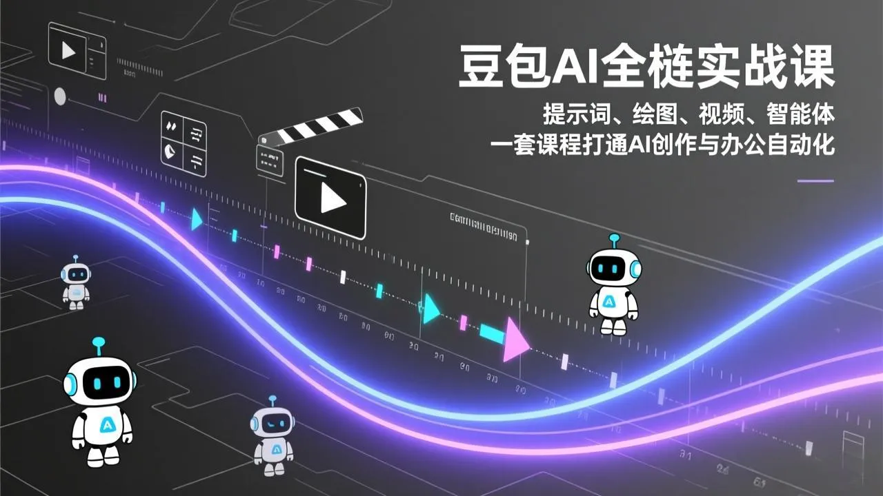 豆包AI全栈实战课：提示词、绘图、视频、智能体，一套课程打通AI创作与办公自动化-一支黑兰州