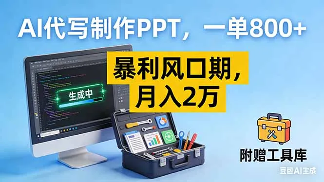 AI代写制作PPT,一单800+, 暴利风口期,月入2万【附工具】-一支黑兰州
