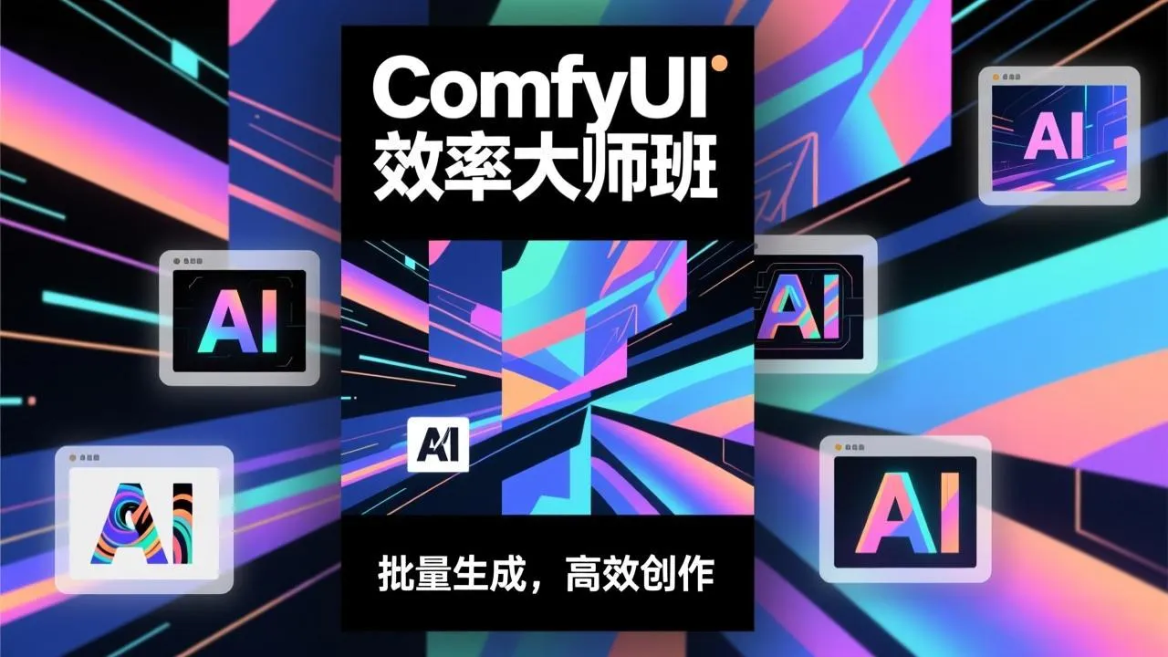 ComfyUI效率大师班：工作流搭建，批量生成，将个人AI出图效率提升5-10倍，月接单收入1-3万-一支黑兰州