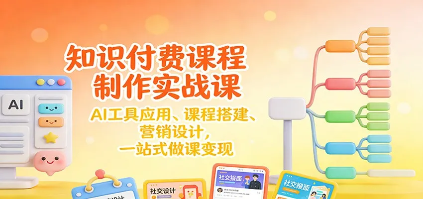 知识付费课程制作实战课：AI工具应用 、课程搭建、营销设计，一站式做课变现-一支黑兰州