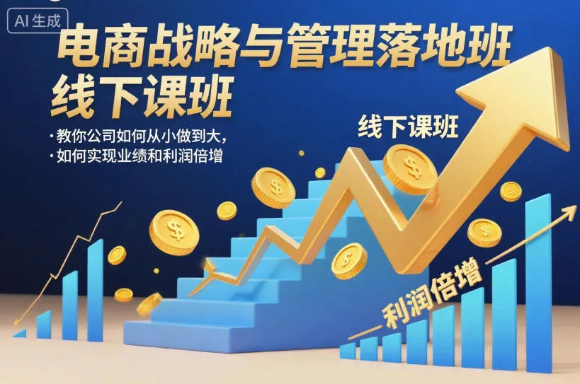 电商战略与管理落地班线下课，教你公司如何从小做到大，如何实现业绩和利润倍增【录音】-一支黑兰州