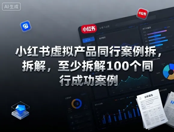 小红书虚拟产品同行案例拆解,至少拆解100个同行成功案例(完结)