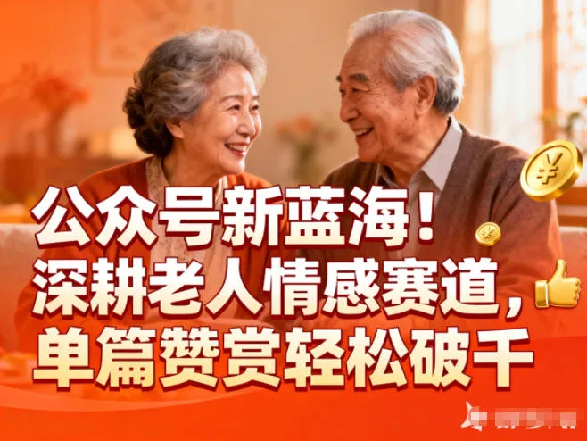 公众号新蓝海！深耕老人情感赛道，单篇赞赏轻松破1k-一支黑兰州