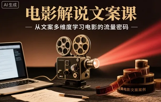 电影解说文案课，从文案多维度学习电影的流量密码-一支黑兰州