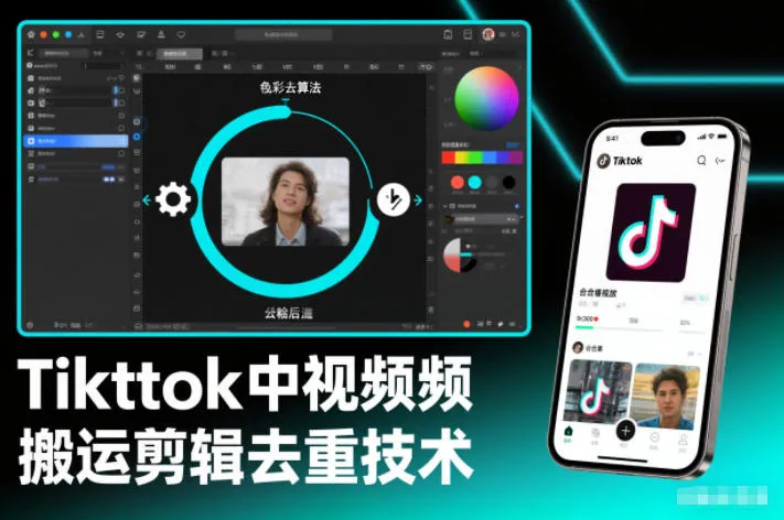Tiktok中视频纯搬运剪辑去重技术，外来技术，自行测试-一支黑兰州