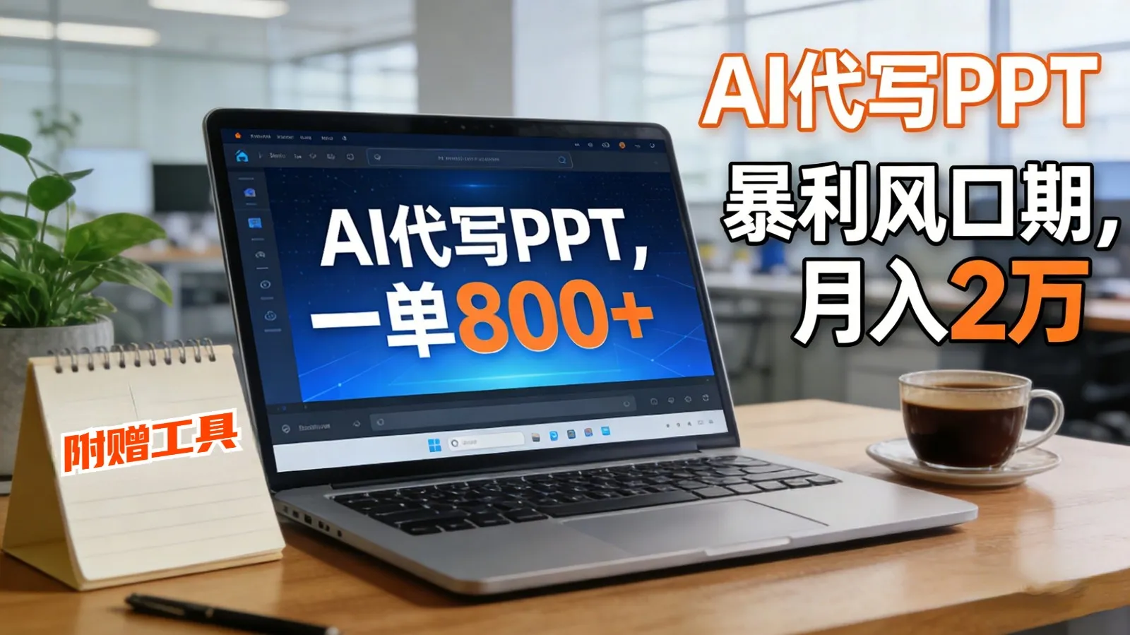 AI 代写做 PPT！一单狂赚 800+，风口期月入 2 万(工具 + 提示词直接送)-一支黑兰州