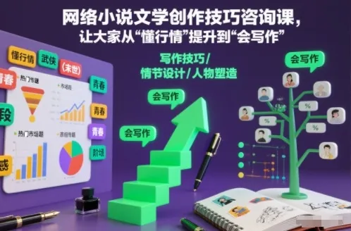 网络小说文学创作技巧咨询课，让大家从“懂行情”提升到”会写作”的高度-一支黑兰州