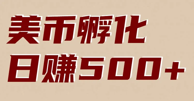 美币孵化项目：电脑全自动挂机赚美金，小白轻松上手-一支黑兰州