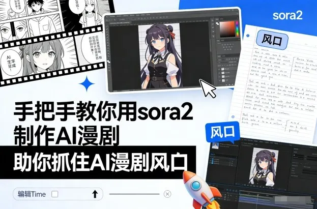 手把手教你用sora2制作AI漫剧，助你抓住AI漫剧风口-一支黑兰州