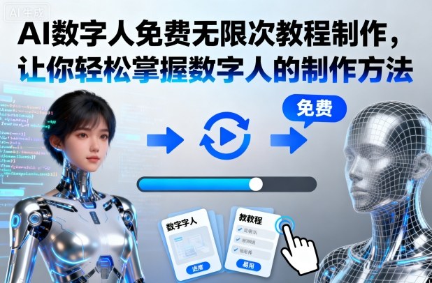 AI数字人免费无限次教程制作，让你轻松掌握数字人的制作方法-一支黑兰州