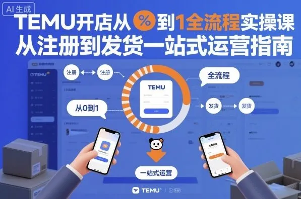 TEMU开店从0到1全流程实操课，从注册到发货一站式运营指南-一支黑兰州
